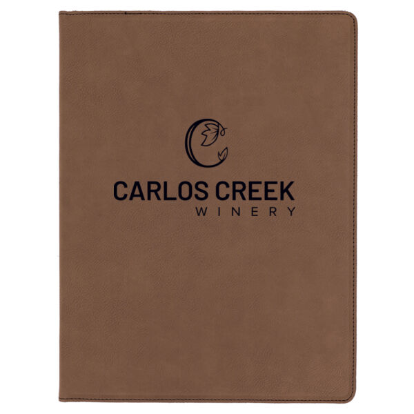 Carlos Creek Winery - Brown Laserable Leatherette Portfolio with Notepad Thumbnail